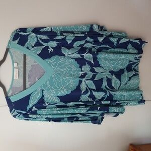 Belle by kim gravel teal navy top